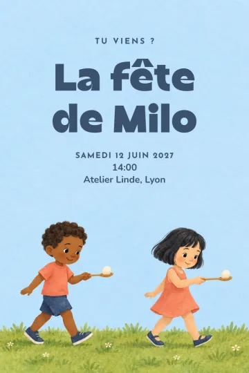 Invitation avec le modèle Fête équilibre