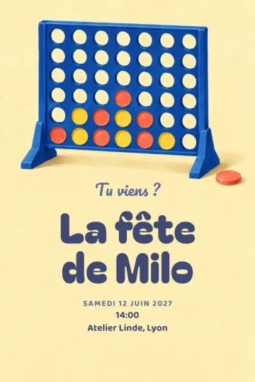 Invitation avec le modèle Quatre à la suite