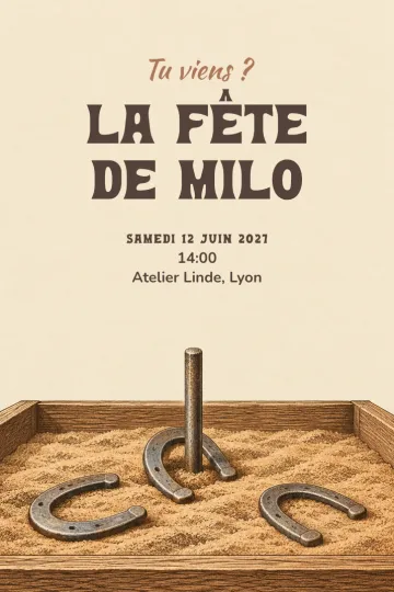 Invitation avec le modèle Lancer de fers