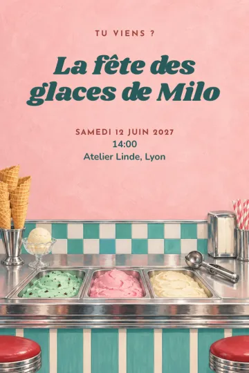 Invitation avec le modèle Glacier rétro