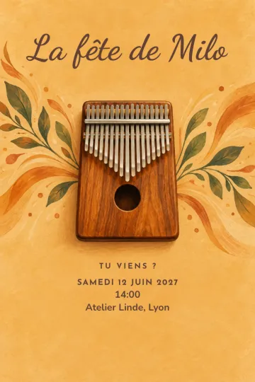 Invitation avec le modèle Sons kalimba