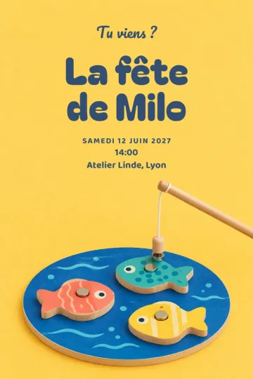 Invitation avec le modèle Jeu de pêche