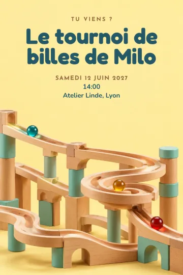 Invitation avec le modèle Course de billes