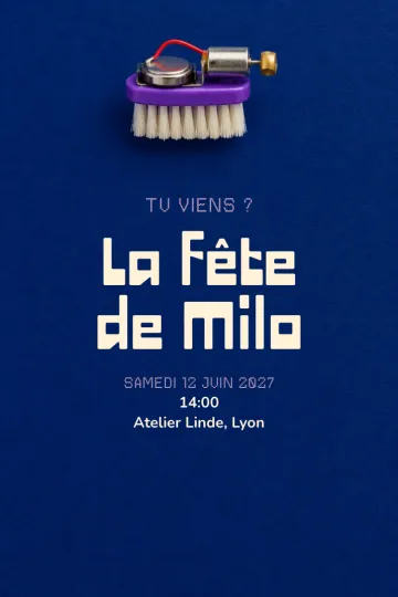 Invitation avec le modèle Fête mini robot brosse