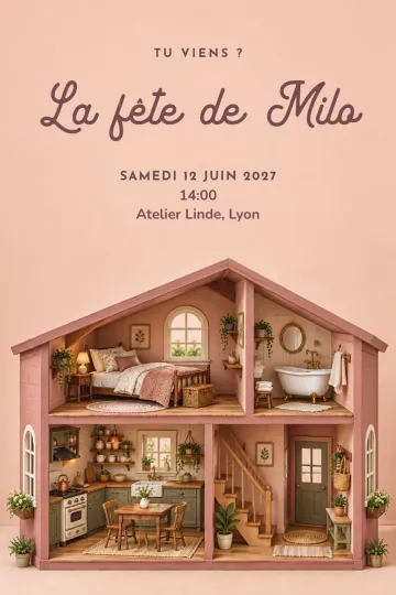 Invitation avec le modèle Maison miniature