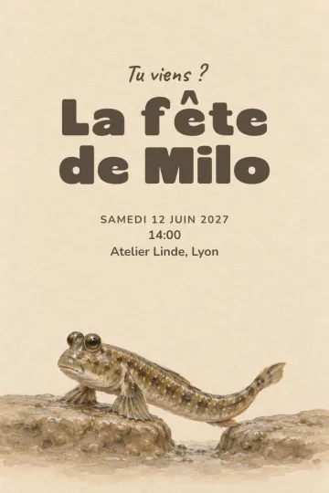 Invitation avec le modèle Petit bond