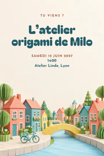 Invitation avec le modèle Ville origami