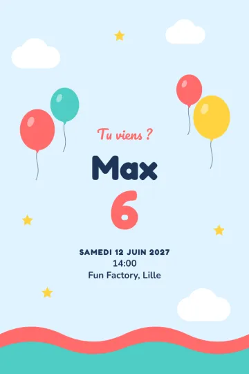Invitation avec le modèle Ballons