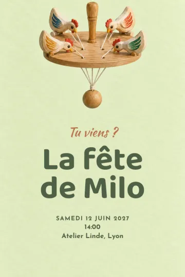 Invitation avec le modèle Pic pic les poules