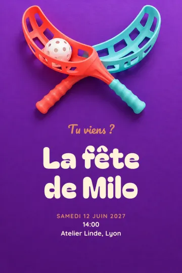 Invitation avec le modèle Attrape-balle