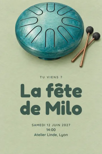 Invitation avec le modèle Jardin des sons