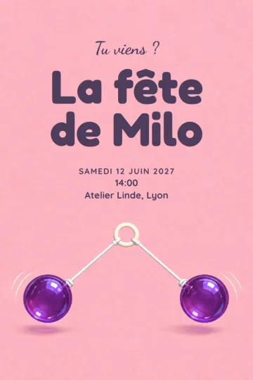 Invitation avec le modèle Fête clic clac