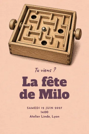 Invitation avec le modèle Incliner et guider
