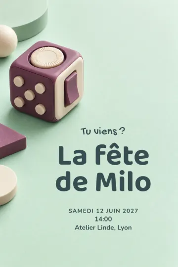 Invitation avec le modèle Clique et tourne