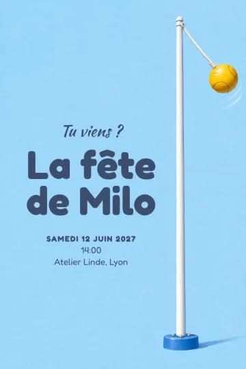 Invitation avec le modèle Balle autour du poteau