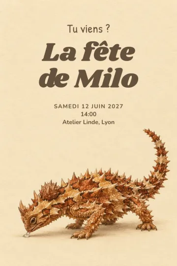 Invitation avec le modèle Aventure piquante