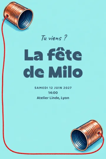 Invitation avec le modèle Téléphone à ficelle