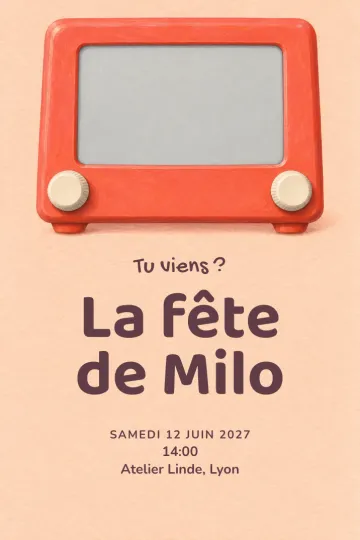 Invitation avec le modèle Tourner et dessiner