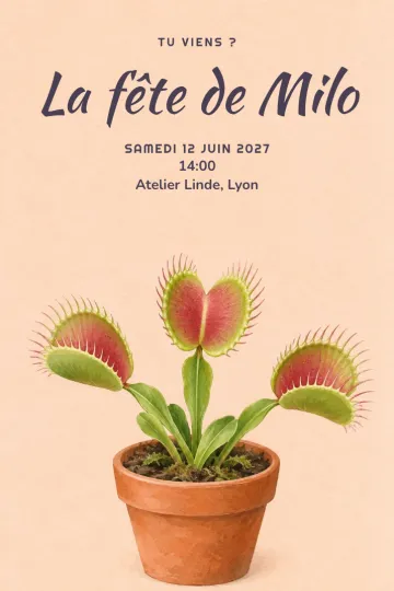 Invitation avec le modèle Feuilles étonnantes