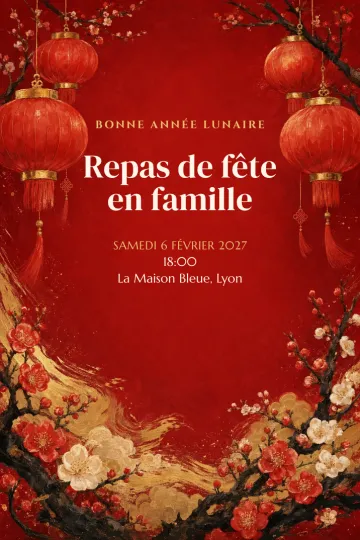 Invitation avec le modèle Nouvel An lunaire