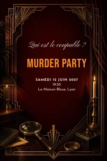 Invitation avec le modèle Murder party