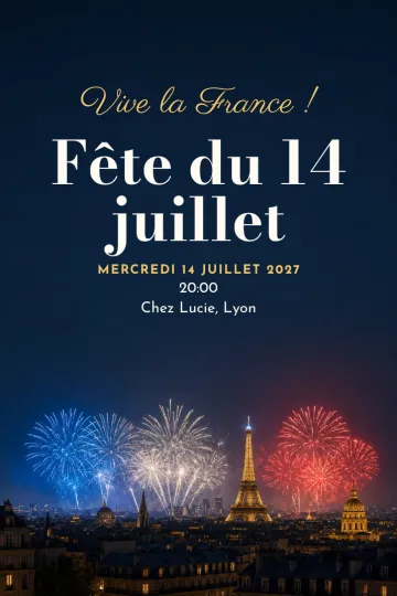 Invitation avec le modèle 14 juillet