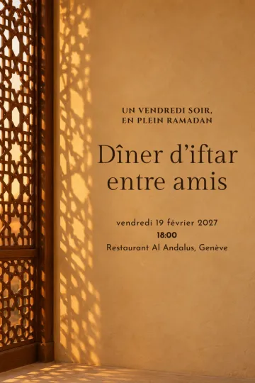 Invitation Fêtes de l’année, modèle Lumière de moucharabieh