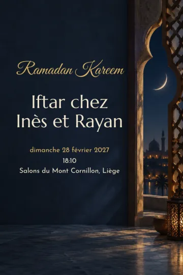Invitation Fêtes de l’année, modèle Croissant derrière la fenêtre