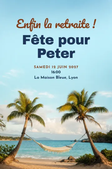 Invitation avec le modèle Enfin libre