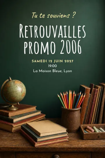 Invitation avec le modèle Retrouvailles
