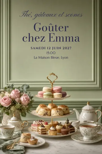 Invitation avec le modèle Thé gourmand