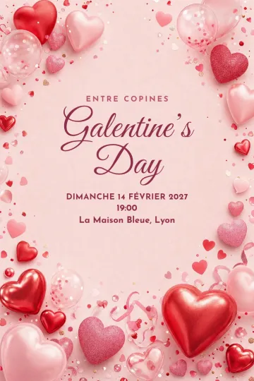 Invitation avec le modèle Galentine’s