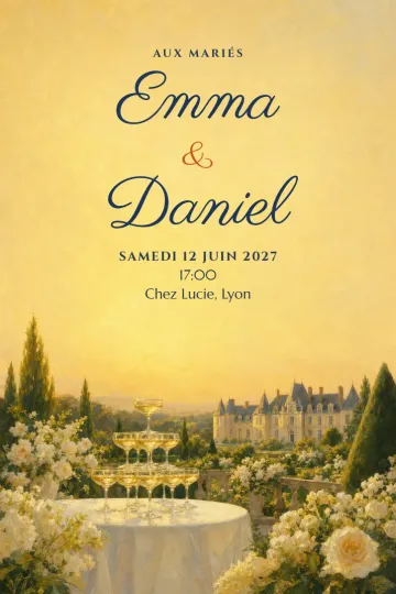 Invitation avec le modèle Vin d’honneur