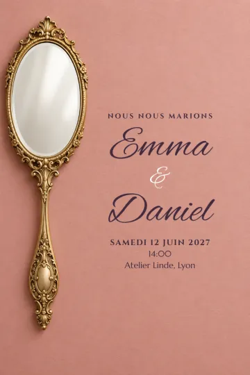 Invitation avec le modèle Un doux reflet