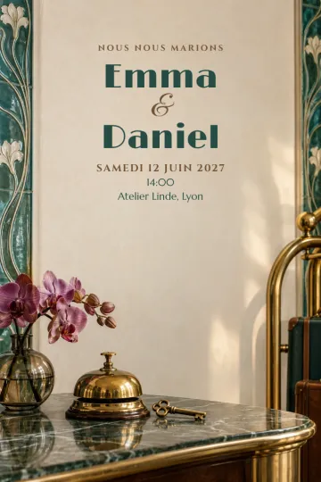 Invitation avec le modèle Hôtel Art nouveau