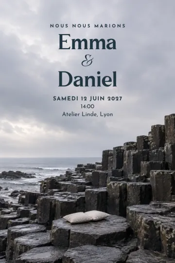 Invitation avec le modèle Vœux sur le basalte