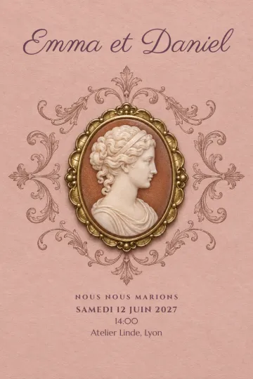 Invitation avec le modèle Un portrait intemporel