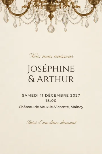 Invitation Mariage, modèle Lumière de cristal