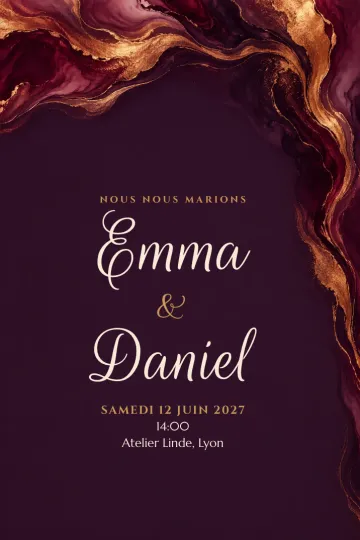 Invitation avec le modèle Vœux fluides