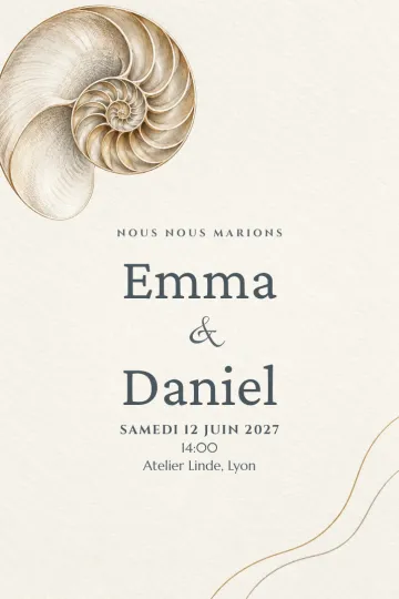 Invitation avec le modèle Vœux nautile