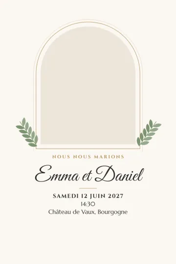Invitation avec le modèle Arche photo