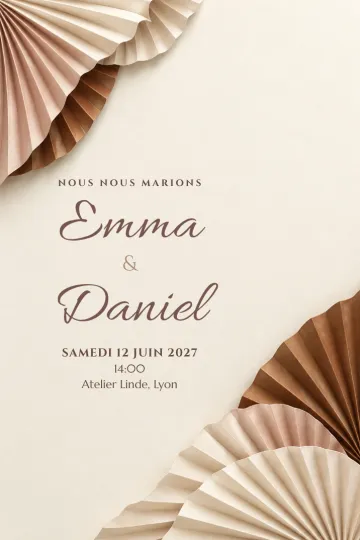 Invitation avec le modèle Plis de papier
