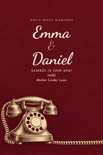 Invitation avec le modèle L’amour au fil