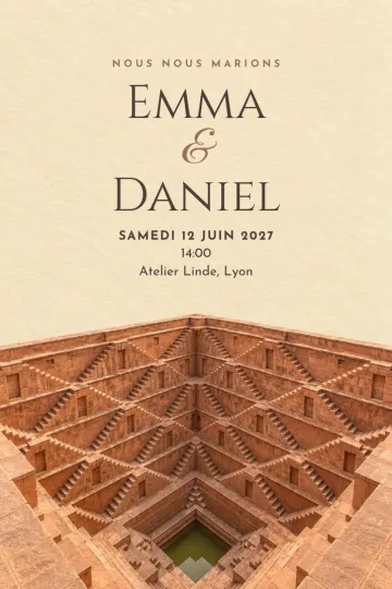 Invitation avec le modèle Puits à degrés