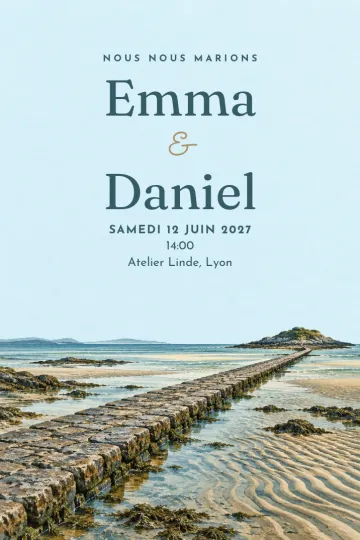 Invitation avec le modèle Entre les marées