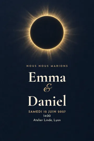 Invitation avec le modèle Vœux sous l’éclipse