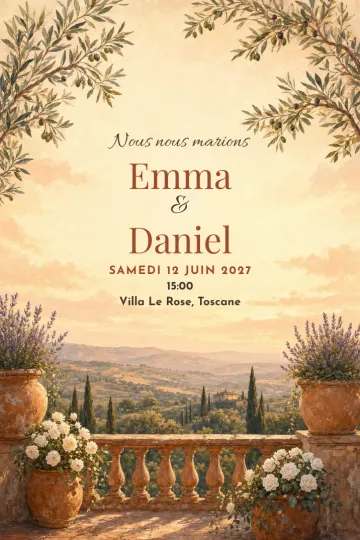 Invitation avec le modèle Villa toscane