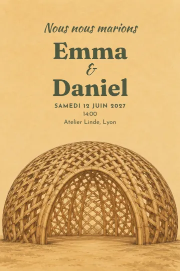 Invitation avec le modèle Sous le dôme bambou