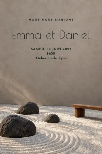 Invitation avec le modèle Vœux au jardin zen